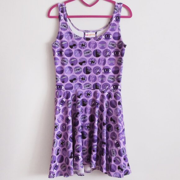 Kate Gabrielle X-Files opening credits novelty print sample dress size Small - Picture 1 of 4